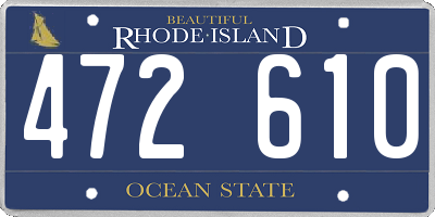 RI license plate 472610