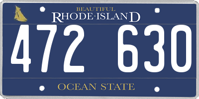 RI license plate 472630
