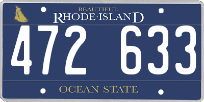 RI license plate 472633