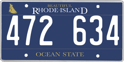 RI license plate 472634