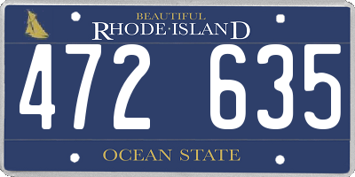 RI license plate 472635