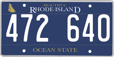 RI license plate 472640