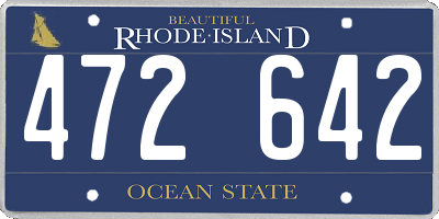 RI license plate 472642