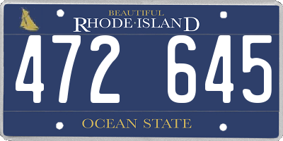 RI license plate 472645