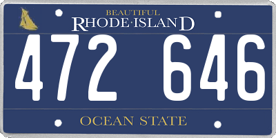 RI license plate 472646