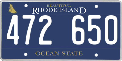 RI license plate 472650