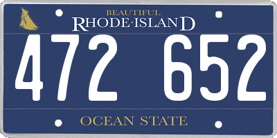 RI license plate 472652