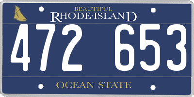 RI license plate 472653