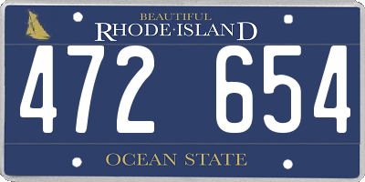 RI license plate 472654