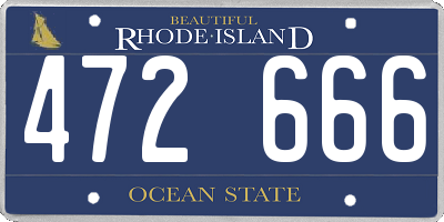 RI license plate 472666