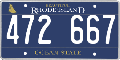 RI license plate 472667