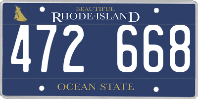RI license plate 472668