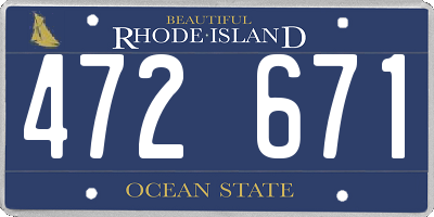 RI license plate 472671