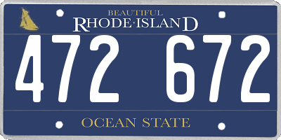 RI license plate 472672