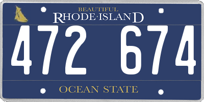 RI license plate 472674