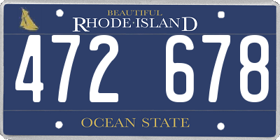 RI license plate 472678