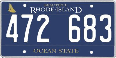 RI license plate 472683