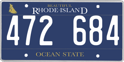RI license plate 472684