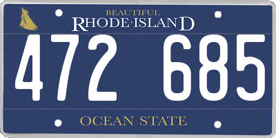 RI license plate 472685