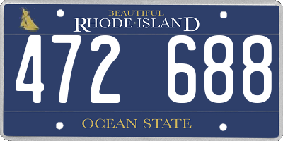 RI license plate 472688