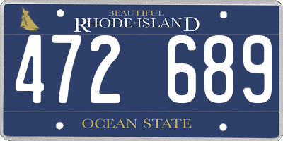 RI license plate 472689