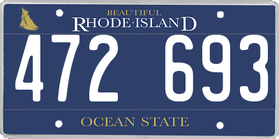RI license plate 472693
