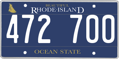 RI license plate 472700