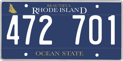 RI license plate 472701