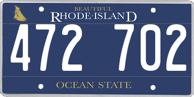 RI license plate 472702
