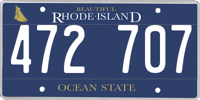 RI license plate 472707