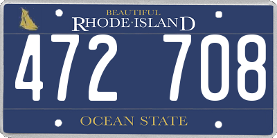 RI license plate 472708