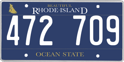 RI license plate 472709