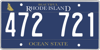 RI license plate 472721