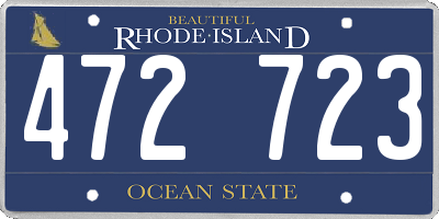 RI license plate 472723