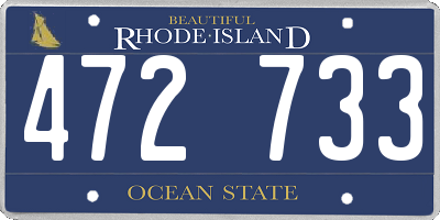 RI license plate 472733