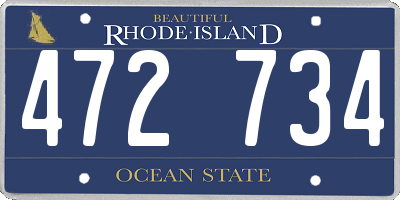 RI license plate 472734