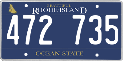 RI license plate 472735