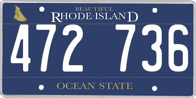 RI license plate 472736