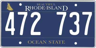 RI license plate 472737