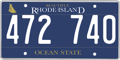 RI license plate 472740