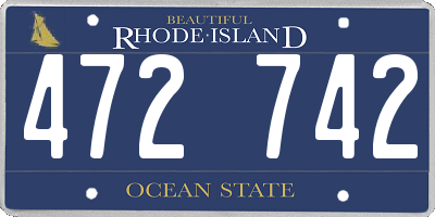 RI license plate 472742
