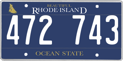 RI license plate 472743