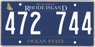 RI license plate 472744