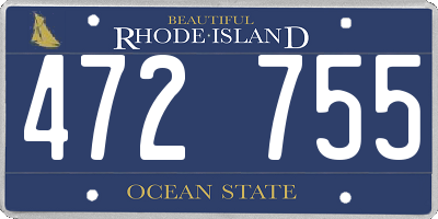 RI license plate 472755