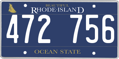 RI license plate 472756