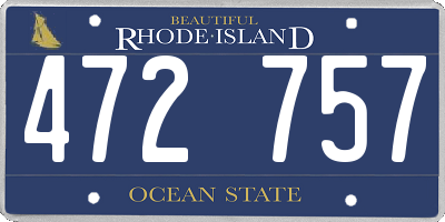 RI license plate 472757