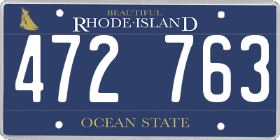RI license plate 472763