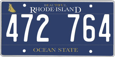 RI license plate 472764