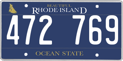 RI license plate 472769