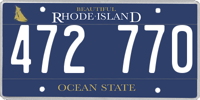 RI license plate 472770